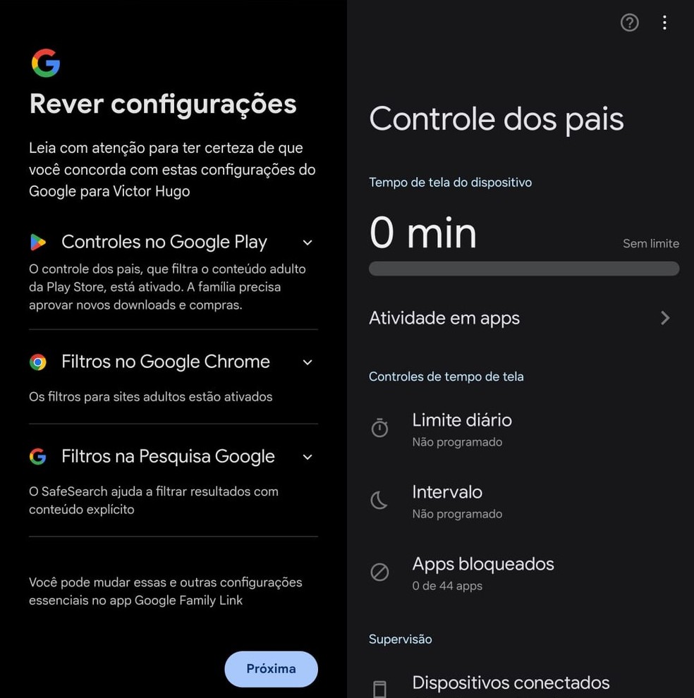 Recursos de controle de pais no Android — Foto: Reprodução
