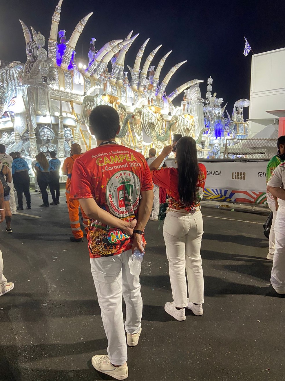 Camisa criada para o desfile das campeãs da Grande Rio — Foto: Thaís Espírito santo/g1