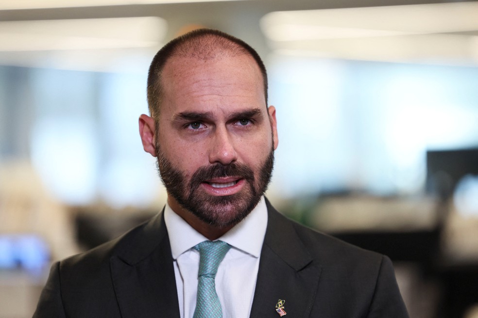 Eduardo Bolsonaro dá entrevista à Reuters em Washington， D.C.， EUA， em 14 de agosto de 2025. — Foto: REUTERS/Jessica Koscielniak