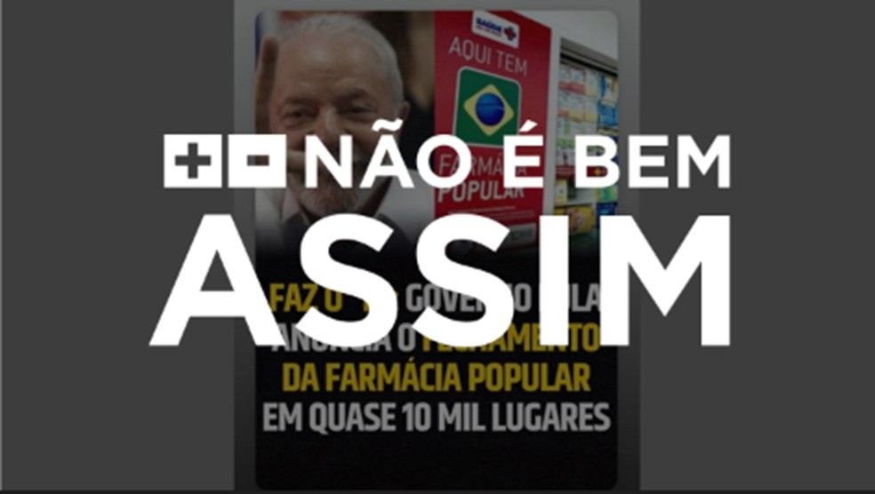 #NÃO É BEM ASSIM: Post distorce motivo do fechamento de farmácias — Foto: Reprodução