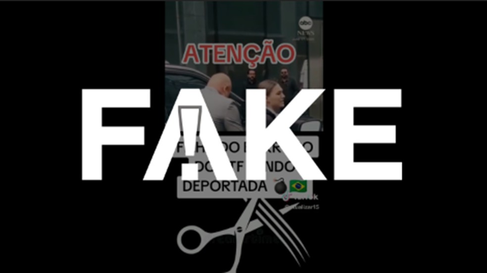 É #FAKE que vídeo mostre filha de Barroso sendo algemada nos EUA — Foto: Reprodução