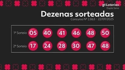 Confira o resultado do sorteio da Dupla Sena.