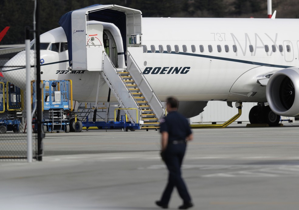 O modelo 737 MAX 8， da fabricante Boeing. — Foto: Ted S. Warren/AP